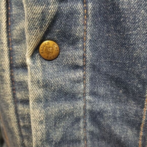 Vintage 90s Saddle King‎ Barrel Racing Rodeo Embroidered Jean Trucker Jacket - Picture 8 of 10